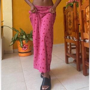 Princess Polly Gendling Midi Skirt Pink Floral Size US 0